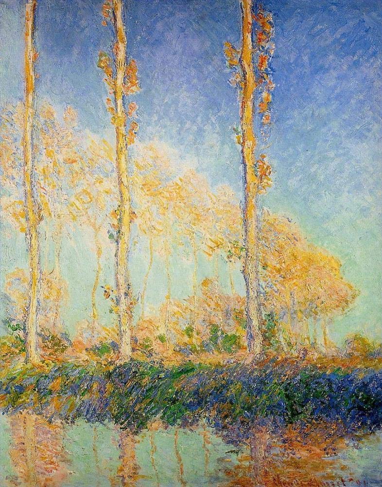 Amazon.co.jp: 18 アート絵画 秋の 3 本のポプラの木 クロード・モネ